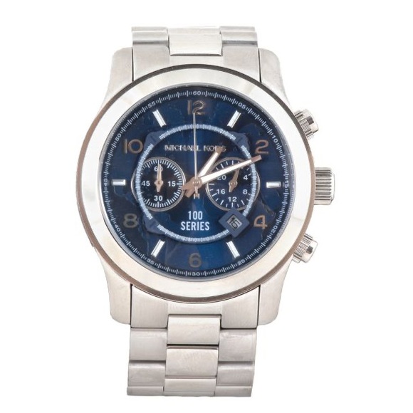 HUNGER STOP CHRONOGRAPH BLUE DIAL SILVER LADIES WATCH MK5814 - Picture 4 of 5